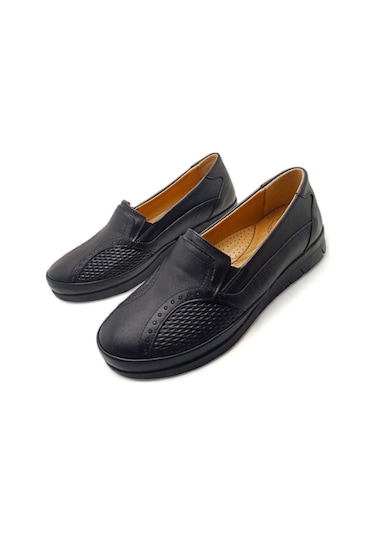 Kadın Hakiki Deri Içi Deri Comfort Tam Ortopedik Anne Ayakka Siyah-kemik Siyah Kadın Hakiki Deri Içi Deri Comfort Tam Ortopedik Anne Ayakka Siyah-kemik Siyah