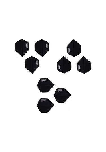 60 Adet (20 Set) Dartsan Dart Flight-Flayt. Siyah. 100 Micron PET