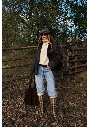 Kahverengi Kadife Ek Yaka Detaylı Mont - 5132 Kahverengi