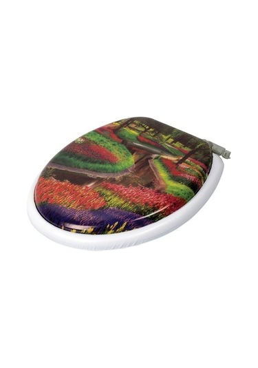 Lüks Yumuşak Süngerli Desenli Pufidik Klozet Kapağı Ekstra Kalın Süngerli