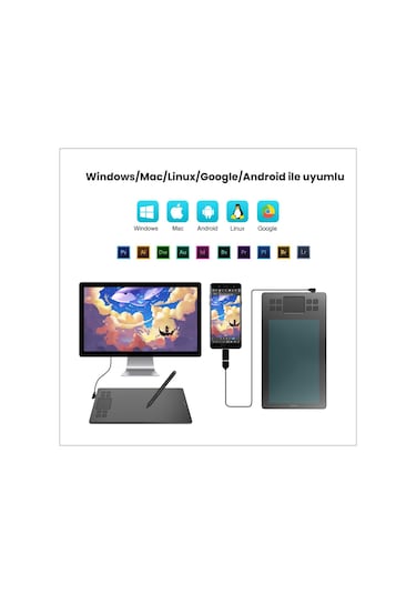 Veikk A50 10 x 6" Grafik Tablet