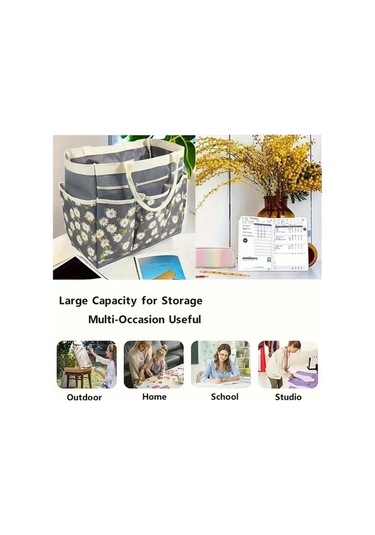 Trendooze Gray Yolyken Çiçekli Çok Amaçlı Bahçe Çantası Fermuarlı Dayanıklı Gri Gaojunshop01 Gri