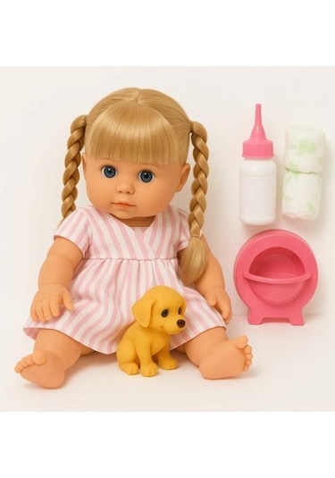 Saçları Örgülü Sarı Saçlı Altını Islatan Masal Okuyan Melis Bebek