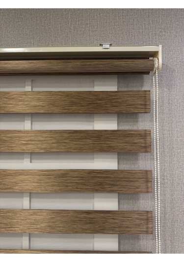 Donatti Bambu Zebra Stor Güneşlik Perde Kahverengi Kahverengi