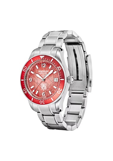 Montblanc Iced Sea Automatic Date 0 Oxygen Limitli Üretim 38 Mm O Kırmızı