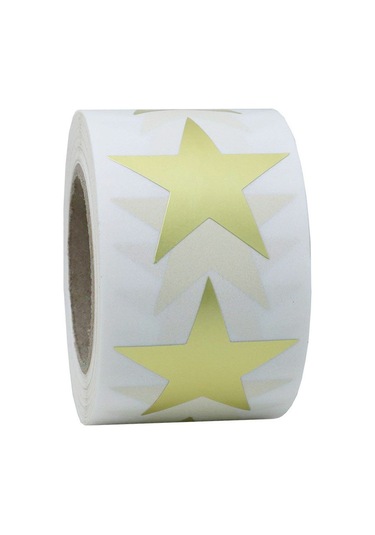 1 Rulo Beş Yıldızlı Çıkartma Teşekkür Ederim Çıkartmaları Altın Çok Renkli