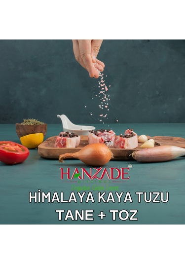 Hanzade Bitkisel Pembe Himalaya Tuzu Toz ve Tane 2 x 1 KG