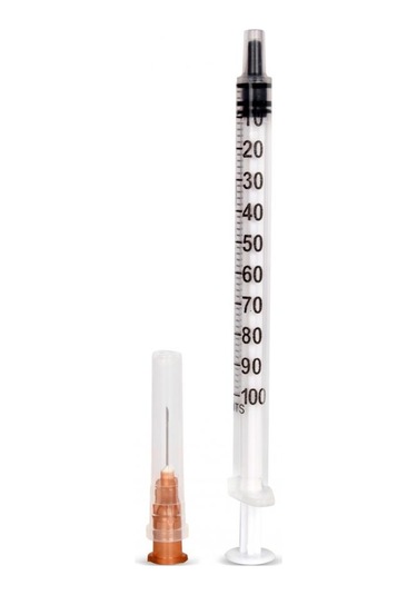 Genject İğneli İnsülin Enjektörü 3 P 26 G 0.45 x 13 MM Turuncu 1 ML 100 Adet