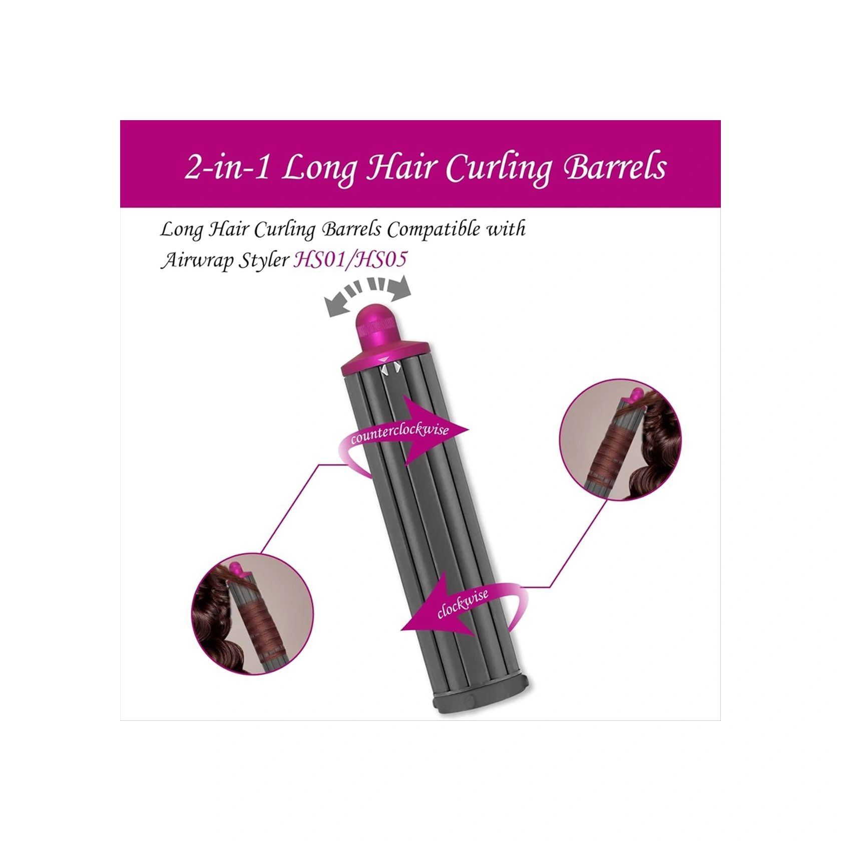 Crackedice  Airwrap Shs01 Hs05 Styler B İçin 40mm Uzun Saç Kıvırma Makaraları