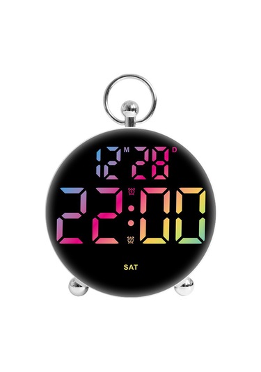 8029 Led Dijital Çalar Saat Çok Fonksiyonlu Öğrenci Elektronik Masa Saati Büyük Ekranlı - Renkli Renkli