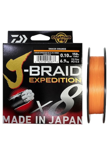 Daiwa J-braid Expedition 8x 150m 0.10mm İp Misina Smash Orange