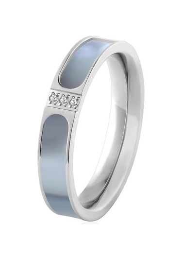 Novahub Gümüş Yeni Stil En Kaliteli Iki Renk Kakma Kabukları Ve Kristal Yüzük Marka Kadın Alyanslar Lüks Takı Kadın Nişan Bandı 5 - Standart Gümüş