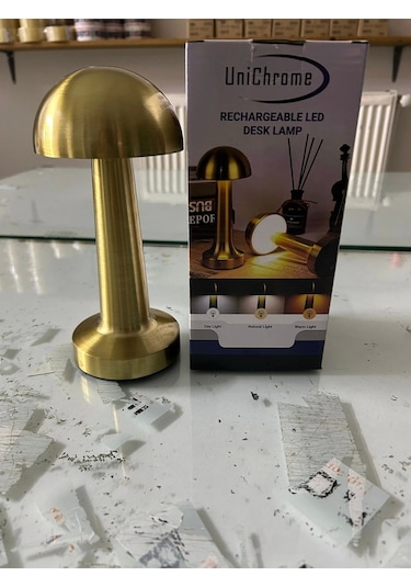 Ct-8429 Dokunmatik Mantar Masa Lambası 3 Işık Renkli Şarjlı Masa Lambası Çok Renkli