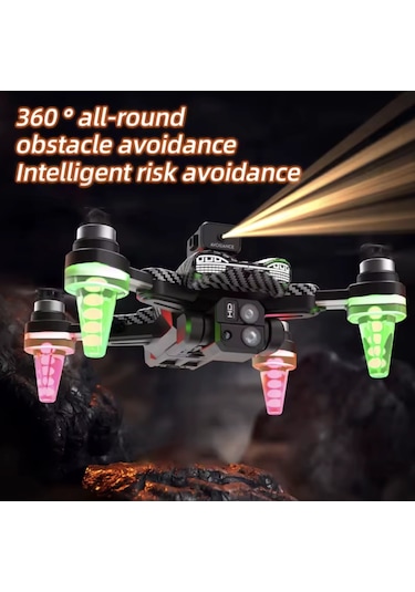 C19s Drone 5g Fpv Kamera Fırçasız Motor Optik Akış Rgb Işıklı Katlanabilir Drone