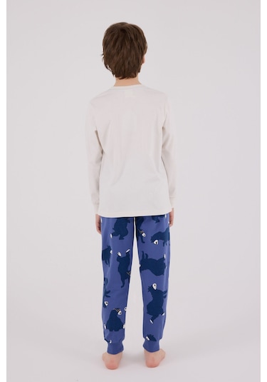 Rolypoly Erkek Çocuk Beyaz Pijama Takımı Rp3658-c-v1