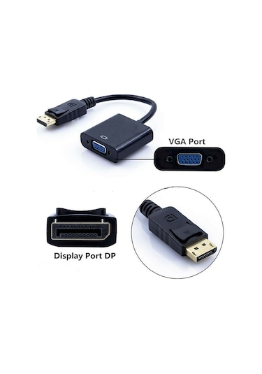 Displayport To Vga Çevirici Dönüştürücü Laptop Tv Monitör Bağlama