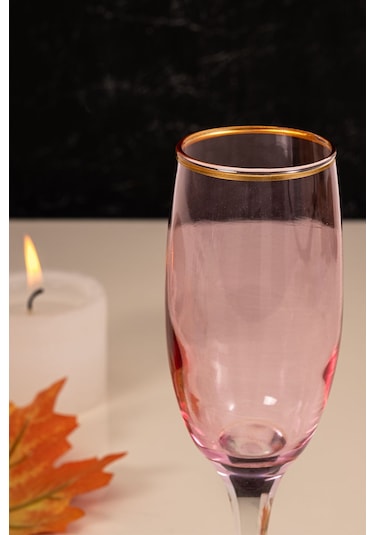 Mest 535 Model 3 Renk 6 Adet Kahve Yanı Su Bardağı Seti 190 Cc Bal, Pembe, Mavi 3 Renk