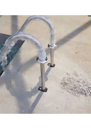 3 Basamaklı Standart Tip Yüzme Havuzu Merdiveni.Paslanmaz Basamak