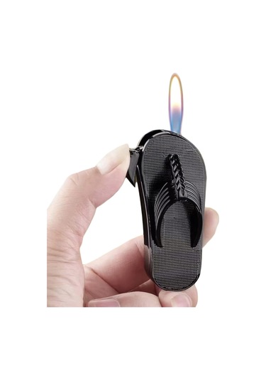 Mini Terlik Tasarımlı Alevli Çakmak Benzersiz Hediyelik Aksesua - Siyah