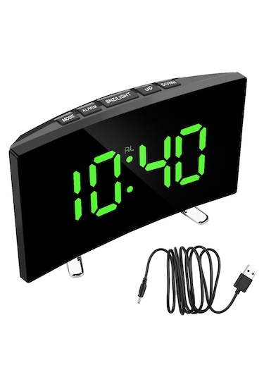 Oval Dijital Masa Saati Alarm Termometreled Ekranlı Alarmerteleme