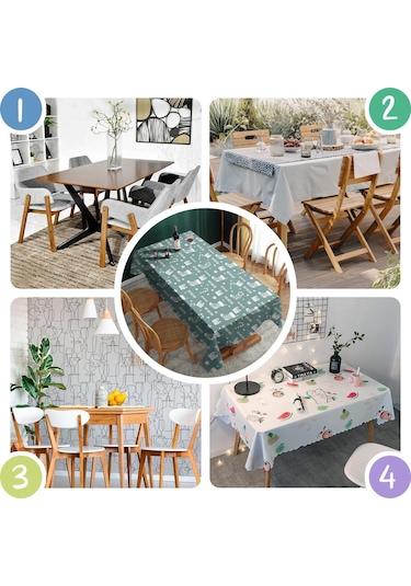 Noel Desenli Dikdörtgen Masa Örtüsü 60x84 İnç, Su Geçirmez Ve Leke Tutmaz Noel Çorap Simgesi