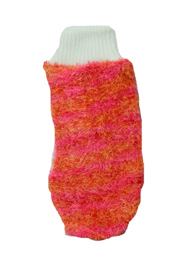 Ankalif Lastikli El Geçmeli Yumuşak Eldiven Banyo Lifi 20 x 10 CM Pembe -Turuncu
