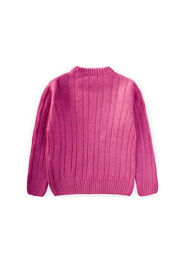 Cigit Saç Örgülü Kazak 1-8 Yaş Erguvan Koyu Pembe