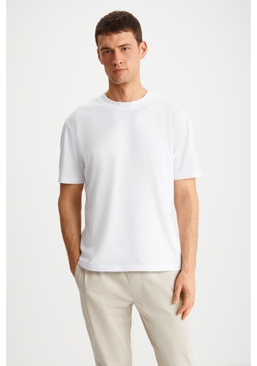 Cultıvated Erkek 3'lü Kalın Dokulu Regular %100 Organik Pamuk Syh/byz/saks T-shirt