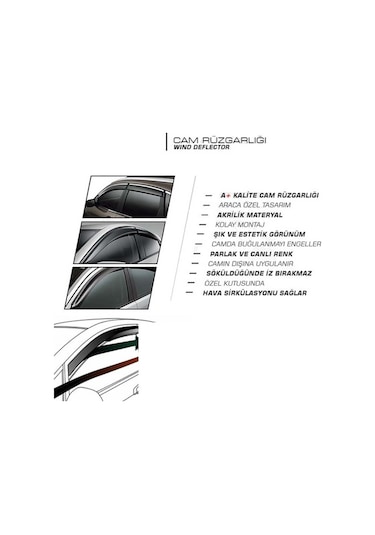Hyundai Accent Era Sunplex Marka Cam Rüzgarlığı Mugen 4'Lü