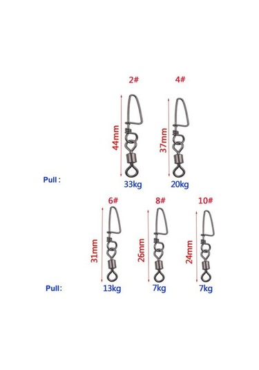 Muqzı Spor Aksesuarı 30 Adet 8 Şekil Balıkçılık Varil Rulman Döner Halka Konektörü Balık Takımı 2