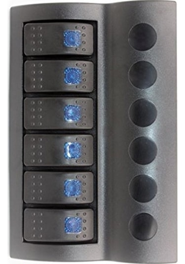 Bfy 6'Lı Switch Mavi Işıklı Ve Otomatik Sigortalı Panel Mavi