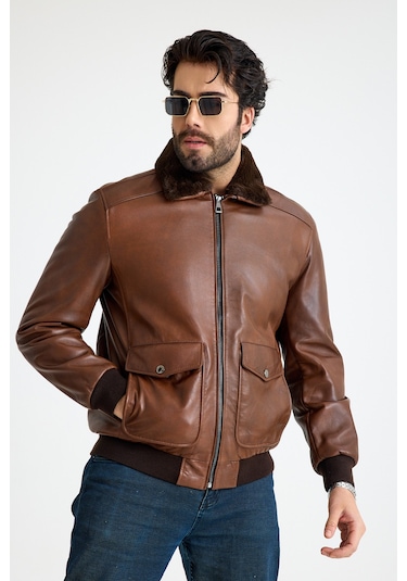 Franko Armondi Pi Lot Model Erkek Deri Ceket E11-klj-2071 Fındık