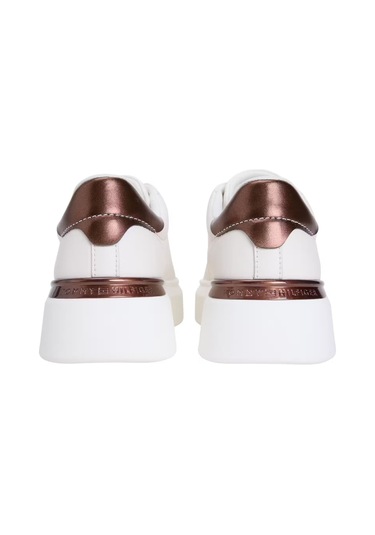 Kadın Metalik Detaylı Platform Tabanlı Sneaker - Beyaz/bronz Ancient White