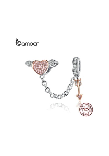 Bamoer 925 Ayar Gümüş Ok Aşk Tanrısı Kalp Kanat Aşk Kolye Zinciri Kadınlar İçin Yılan Takılar Gümüş