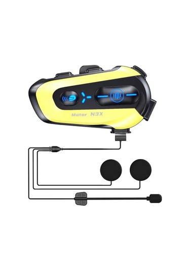 N3x Rgb Işıklı Intercom 3 Kişi Bağlantılı 1000mah Motosiklet Bluetooth Kulaklık Seti