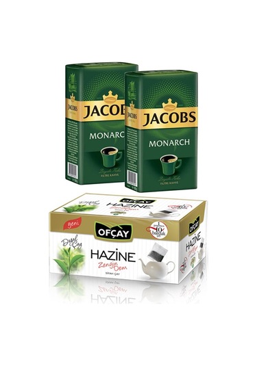 Ofçay Hazine Zengindem Demlik Poşet Çay 30 x 15 G + Jacobs Monarch Filtre Kahve 2 x 500 G