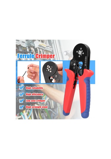 Aubyhe Siyah-turuncu El Tipi Ferrule Presi 0.25-10mm² Awg23-7 - 1200 Adet Terminal Kutulu, Yüksek Mukavemetli Çelik, Hassas Presleme