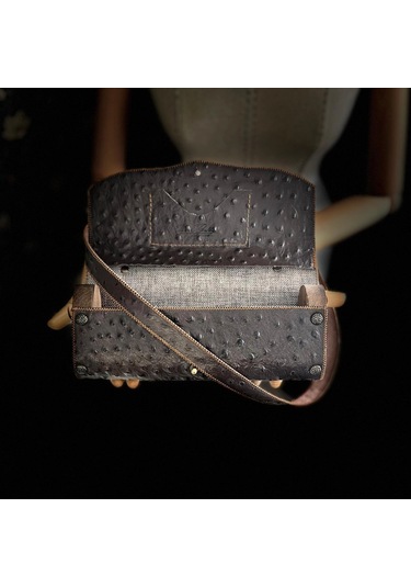 Hakiki Deri, El Yapımı Bayan Çanta, Bayan Cüzdan Larissa V37 Acı Kahverengi