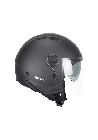 Cgm 116A Aır Açık Kask Siyah Uzun Vizör+ Güneş Vizörlü Siyah