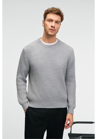 CABLIN Erkek Yuvarlak Yaka Regular Fit Triko Grimelanj Kazak