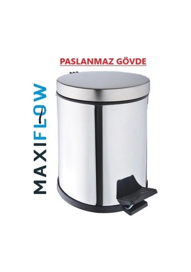 Maxiflow 8 Litre Pedallı Çöp Kovası Krom **Paslanmaz Gövde**