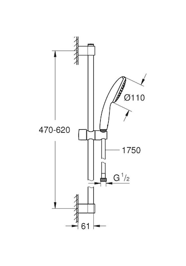Grohe Tempesta 110 Duş Seti Tek Akışlı, Rain - 27853003 Gümüş