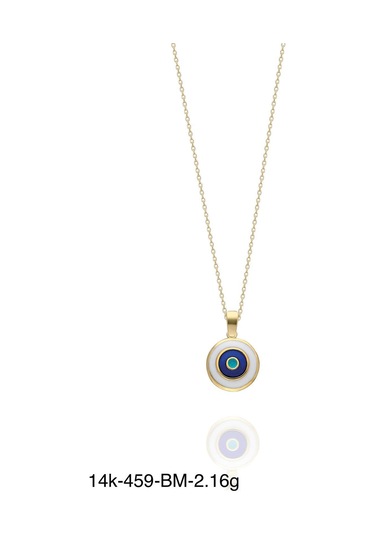 Minik Nazar Göz Boncuğu Çok Şık4 Ayar Altın Kolye