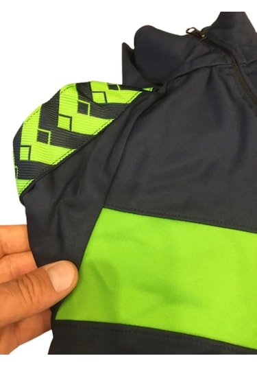 Çocuk Femuarlı Rüzgar Geçirmez Kumaş Eşofman Takım Lacivert