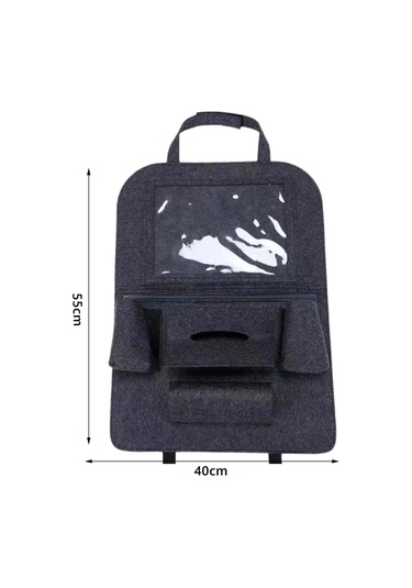 Glanz Araç Koltuk Arkası Organizer Koyu Gri Oto Tablet Telefon Tutucu Araba İçi Düzenleyici