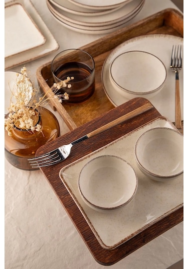 Kütahya Porselen Moderna Kahvaltı Takımı Tarçın 14 Parça 6 Kişilik Mod14kh730p02 Çok Renkli