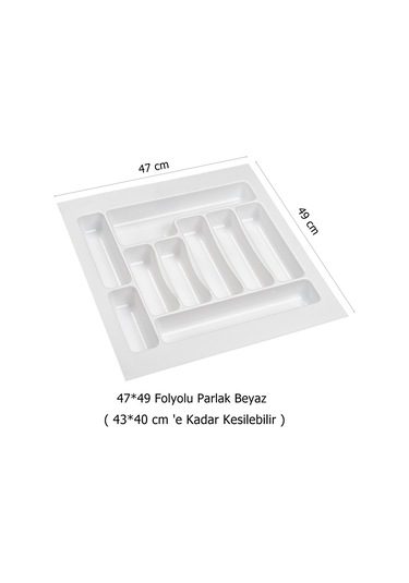 2 Adet Çekmece İçi Kaşıklık 47 X 49 Cm Beyaz Mutfak Çekmece Düzenleyici