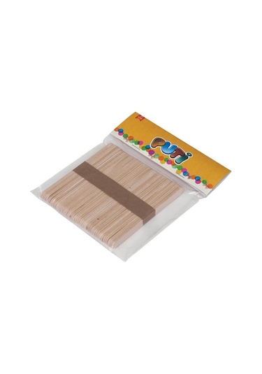 Puti Ahşap Çubuk Natural Geniş 50'Li