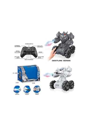 Syr-666-861 Kumandalı Şarjlı Işıklı Roket Ve Buhar Atan Robot Araba -vardem Oyuncak