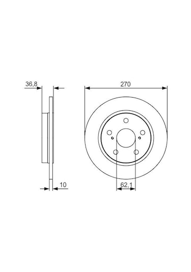 Toyota Uyumlu Auris Arka Fren Diski 1.4 Dizel D4D 2007-2012 Bosch